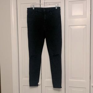 Super high waisted distressed jegging